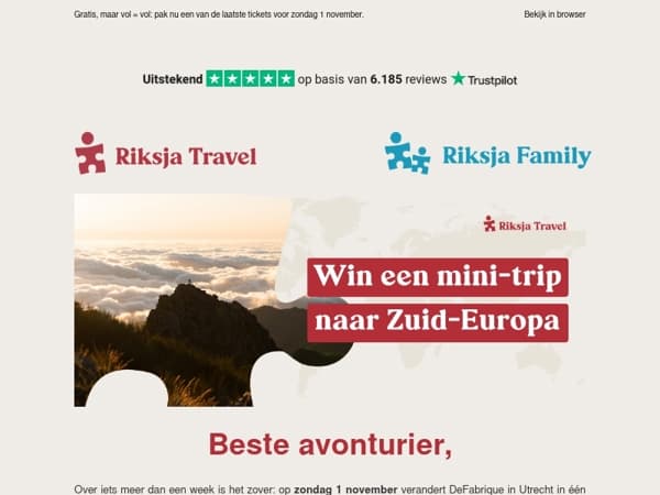 De laatste tickets voor het Riksja Reisevent