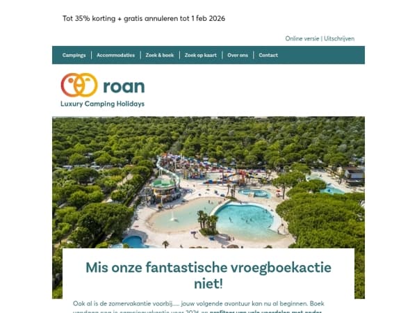 Mis onze fantastische vroegboekactie niet! 😎