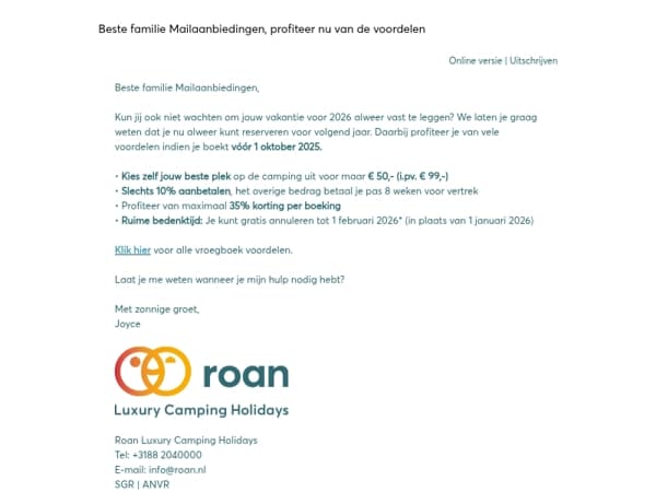 Vroegboeken voor 2026 is van start! 😃