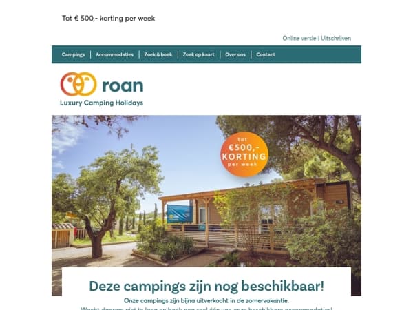 👉 Deze campings zijn nog beschikbaar!