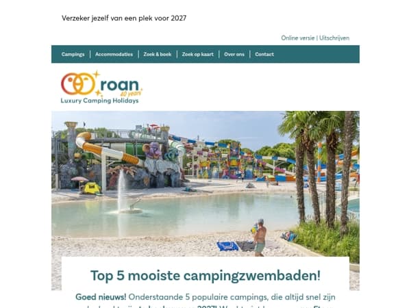 Top 5 mooiste campingzwembaden 2027!
