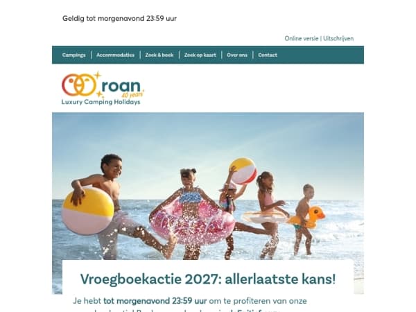 Vroegboeken 2027: allerlaatste kans!