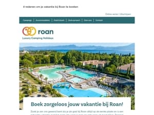 Boek zorgeloos jouw vakantie bij Roan!😊