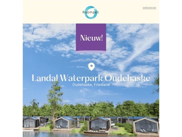 Nieuw park! Verblijf aan het water