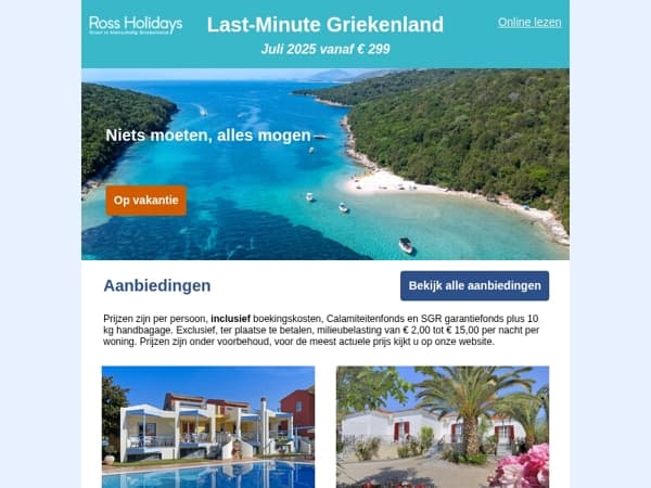 Last-minute op vakantie