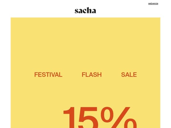 Festival Flash Sale: 15% korting