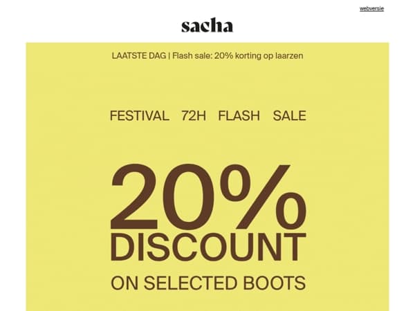 LAATSTE DAG: 20% korting op festival boots