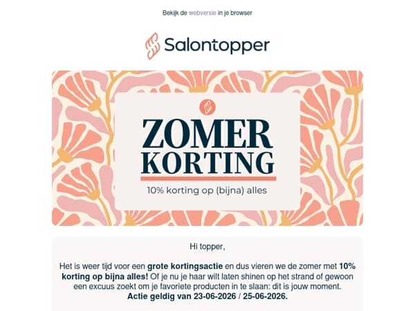 10% Korting op bijna ALLES ☀️ Onze Summer Deals starten nu, mis het niet!