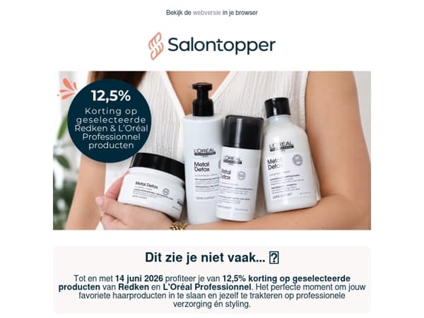 Dit zie je niet vaak...👀 12,5% korting op geselecteerde Redken & L'Oréal Professionnel producten