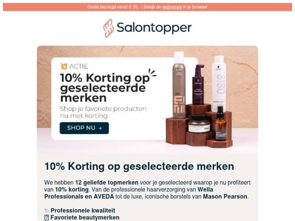 10% Korting op geselecteerde merken 💥