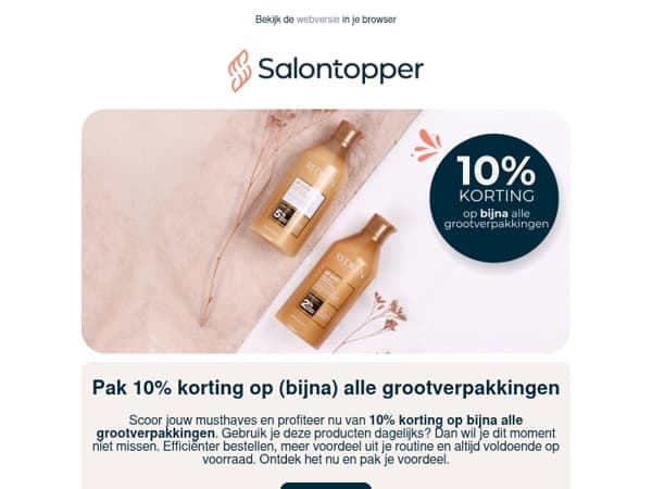 ✨ Pak 10% korting op bijna alle grootverpakkingen