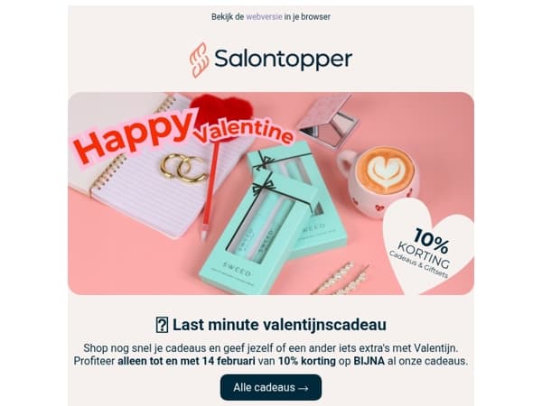 Last minute valentijnscadeau 💝 10% KORTING