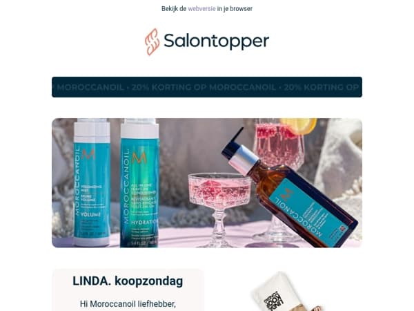 20% KORTING op Moroccanoil 🩵 Speciaal voor deze LINDA. koopzondag