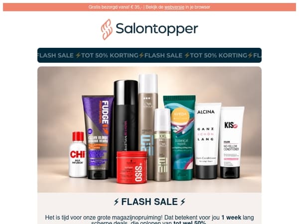 ⚡️1 week lang FLASH SALE: tot 50% korting