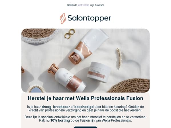 Geef beschadigd haar een boost en profiteer nu van 10% korting op de Fusion lijn ✨