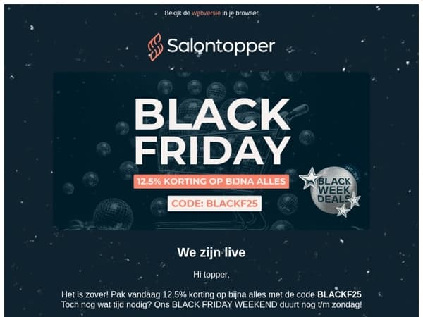 BLACK FRIDAY is LIVE 🪩 Bijna ALLES met 12,5% korting