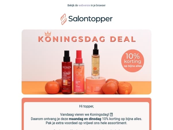 10% KORTING op bijna ALLES 🧡 Fijne Koningsdag!