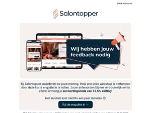 📝 Geef je mening en ontvang 12.5% korting!