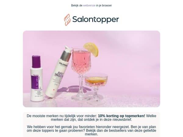 Onze topmerken nu tijdelijk voor minder: 10% korting op de mooiste merken 🧡