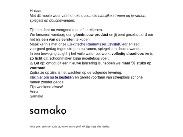 Nu Verkrijgbaar: Elektrische Raamwisser ✨