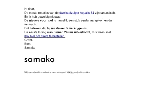 De Aqualis S1 is terug en sneller dan verwacht!