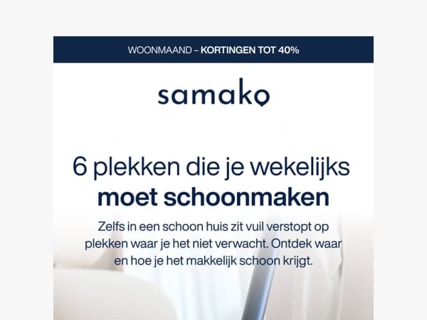 6 plekken die je wekelijks vergeet schoon te maken