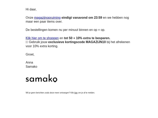 Laatste kans: magazijnopruiming eindigt vanavond 23:59! ⏰