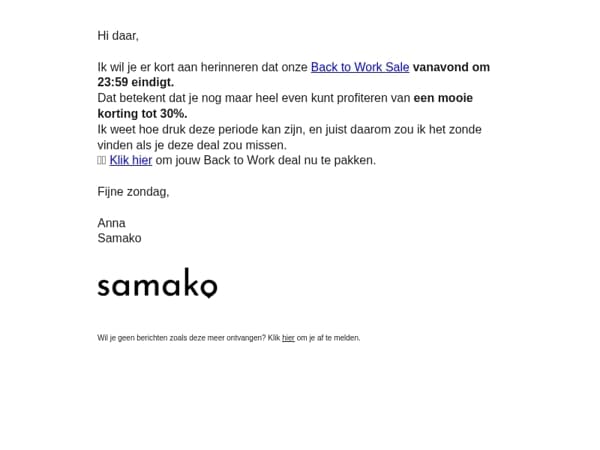 Laatste kans voor je Back to Work korting! ⏰