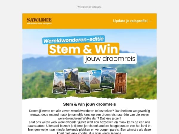 Stem & win jouw droomreis 🌎✈️