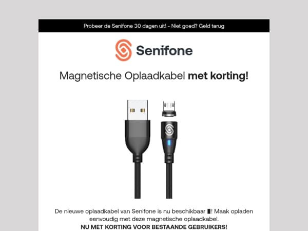 TIJDELIJKE ACTIE! - Senifone Magnetische Oplaadkabel