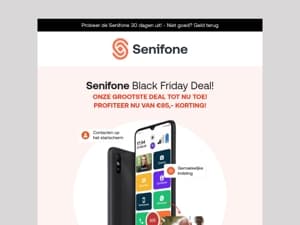 Senifone - Onze Black Friday Sale staat Live! €85 Euro Korting!