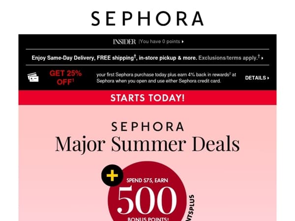 STARTS TODAY: up to 50% off select beauty 🎀