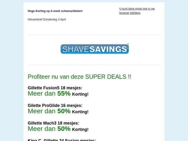 Nu > 50% Korting! Gillette Fusion5, Venus, ProGlide, Mach3 mesjes + meer TOP AANBIEDINGEN!