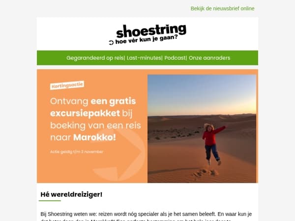 Gratis excursiepakket bij een reis naar Marokko!
