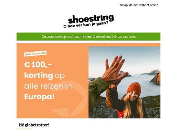 Ontdek Europa nú met € 100,- korting!