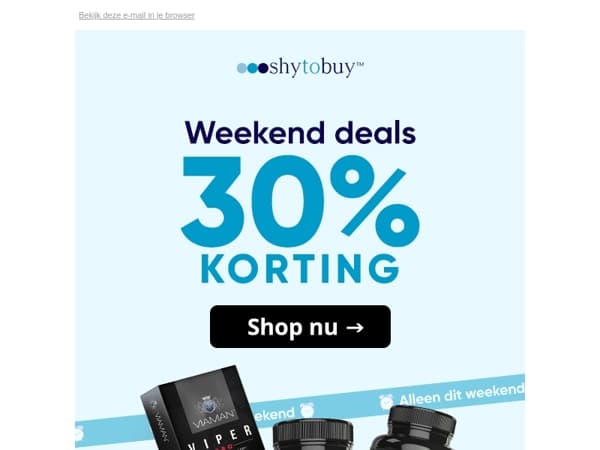 🚨 Mega deal: alleen dit weekend 30% korting