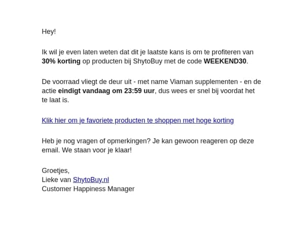 Laatste dag 30% korting bij ShytoBuy