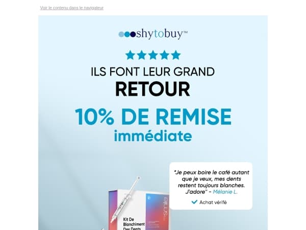 🔙 Ils sont de retour… et à prix réduit !