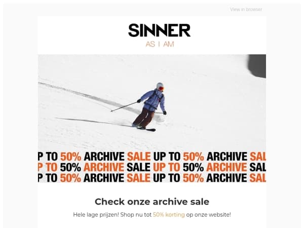 Archive sale tot wel 50% korting