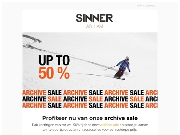 Grijp je korting tijdens onze ARCHIVE Sale