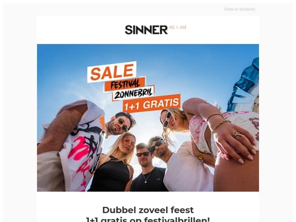 Festivalbrillen 1+1 gratis – dubbel zoveel feest! 🎶