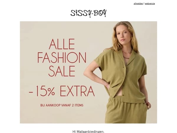 15% extra korting op SALE!