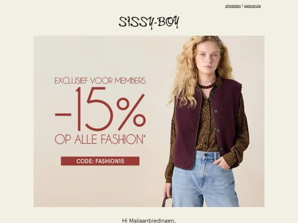 15% korting op jouw favorieten