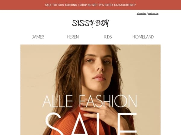 15% extra kassakorting op SALE!