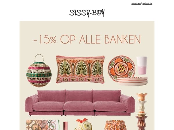 Alle banken -15% korting!