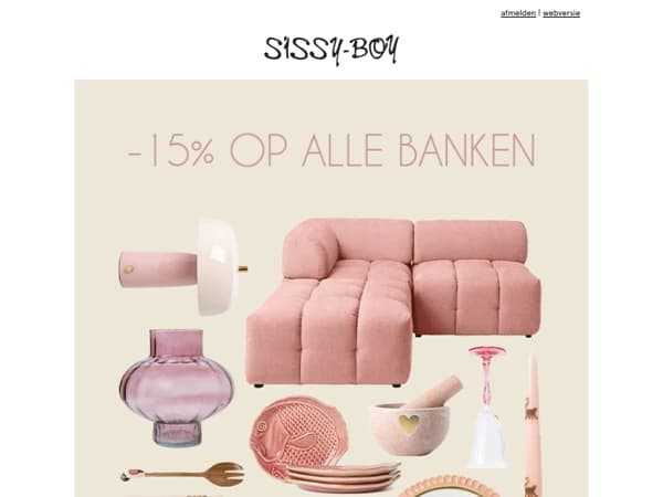 NU: 15% korting op alle bankenseries
