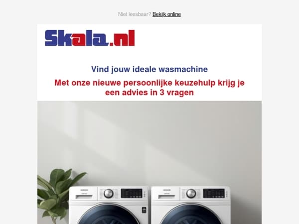 Nieuw bij Skala: persoonlijke keuzehulp voor wasmachines