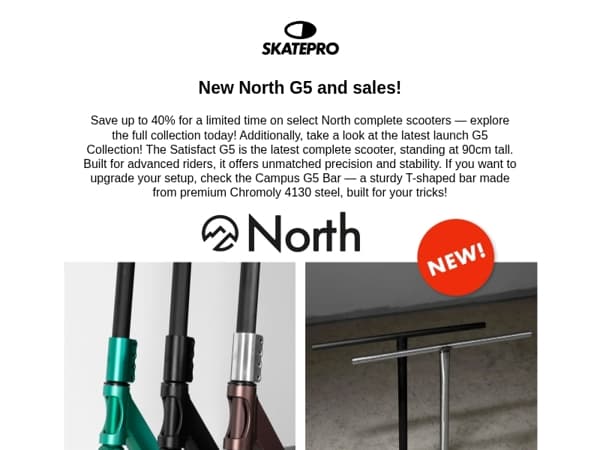 New North G5 + UP TO -40% SALES!