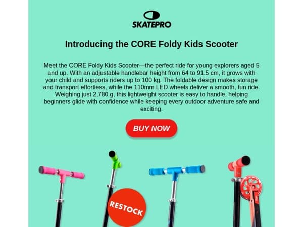 🚀 The CORE Foldy Kids Scooter is Back – Don’t Miss Out!