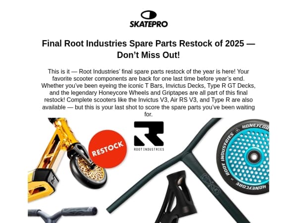 Final Root Industries Spare Parts Restock!